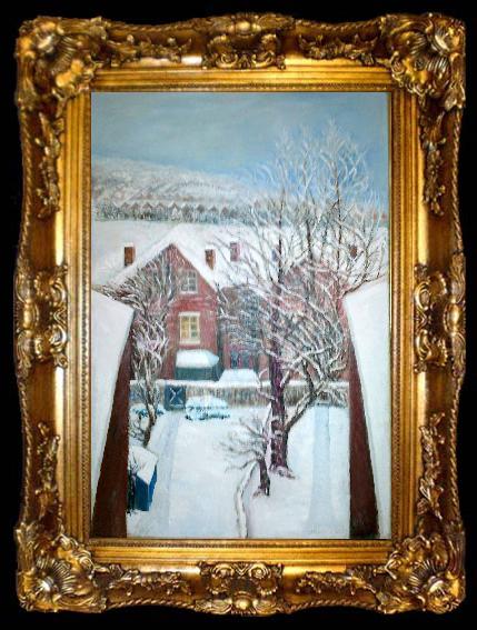 framed  Anita Ree Wimbledon snowscape, ta009-2